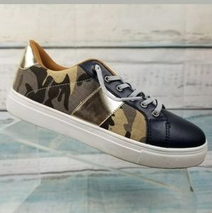 Jolimall Womens Military Print Lace Up Sneakers 8